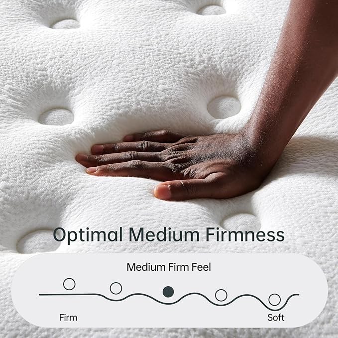 DCOOLAULTRA 12 Inch Full Size Mattress, Medium Firm Hybrid with Memory Foam & Individually Wrapped Coils, CertiPUR-US Certified, Fiberglass-Free Design