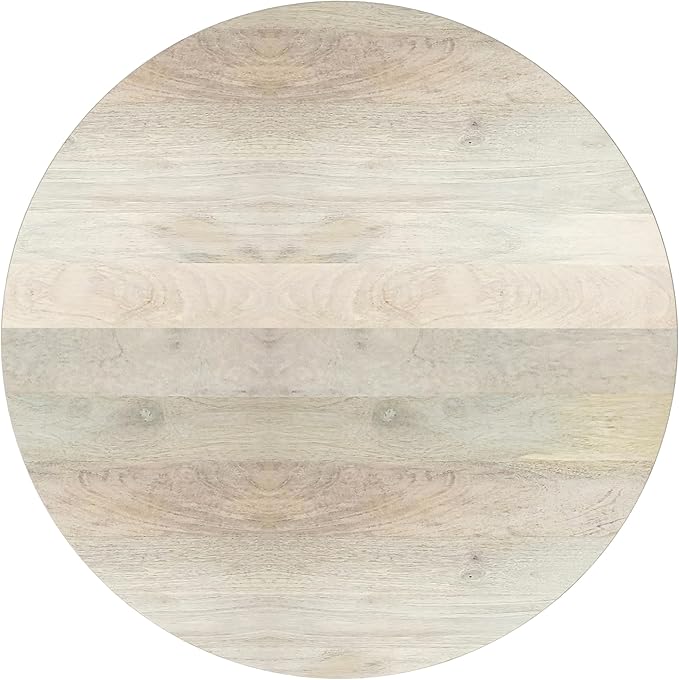 SIMPLIHOME Elmbrook End Table - 21 inch Wide Solid Mango Wood Round Drum Table with Vertical Panel Detailing in White Wash, Modern Nightstand or Plant Stand for Living Room or Bedroom, Assembled