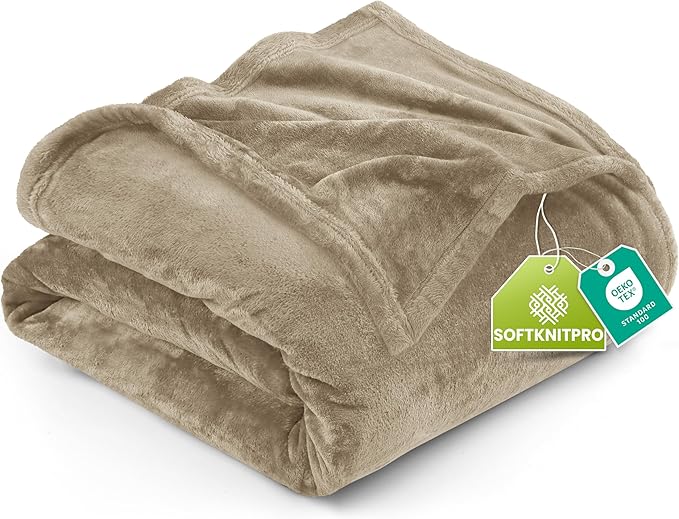 Utopia Bedding Fleece Blanket Queen Size Camel (90x90 Inches) Ultra Soft Warm Lightweight Microfiber Breathable Anti-Static Cozy Bed Blanket, All-Season Home Decor Gift for Men & Women