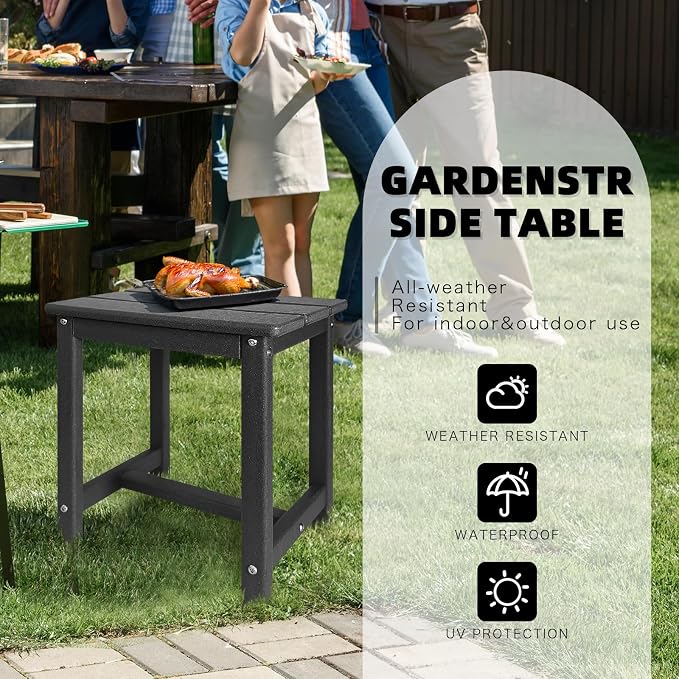 GARDENSTAR Adirondack Square Side Table,one-Tier Outdoor end Table, Patio Side Table for Pool,Porch,Backyard,Relaxing Companion - Image 4