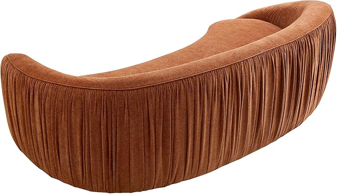 92.13" Modern Curved Shaped Sofa, Comfor Upholstered Fabric 4-Seat Couch for Living Room and Apartment, No Need to Assembly,Orange