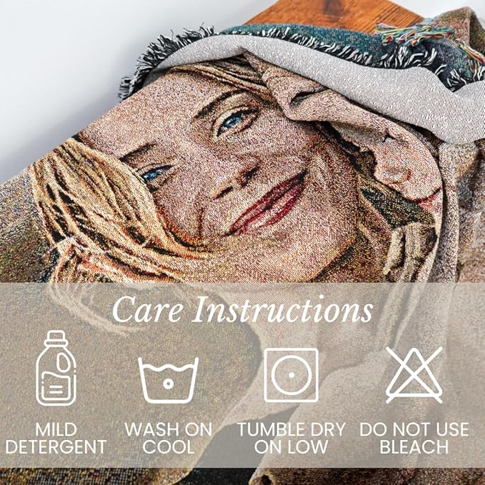 Pure Country Weavers Personalized Woven Photo Blanket - Not Printed - Custom Gift Picture Tapestry Throw 100% Cotton - Made in The USA (60x80)