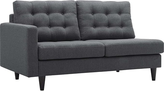 Modway Empress Mid-Century Modern Upholstered Fabric Left-Facing Loveseat In Gray