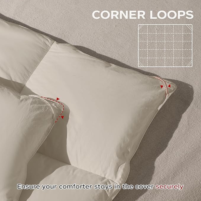 puredown® Goose Feather Down Fiber Comforter, Lightweight Duvet Insert Medium Warmth, Cloud Soft Hotel Luxury Collection Bedding Comforters Gery 98"x98"