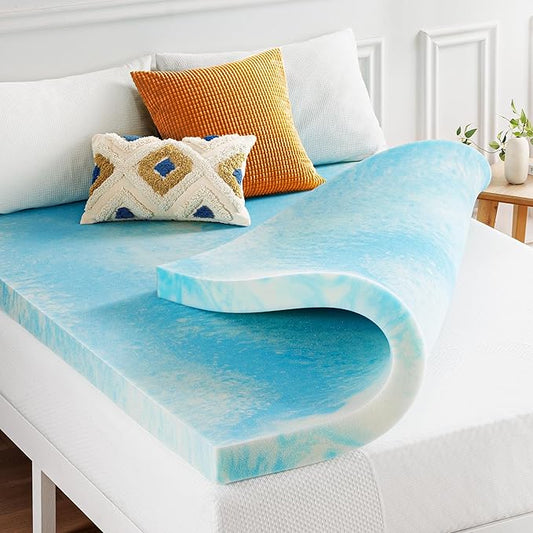 Best Price Mattress 3 Inch Swirl Gel AeroBreeze Cooling Air Flow Memory Foam Mattress Topper, Dorm Essentials, Queen