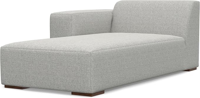 SIMPLIHOME Rex Left Chaise Sofa Module in 100% Recycled Polyester Tightly Woven Performance Fabric, Pale Grey, 44-inches W x 69.5-inches D, Handcrafted Modern-Style Left-Arm Chaise Lounge Chair