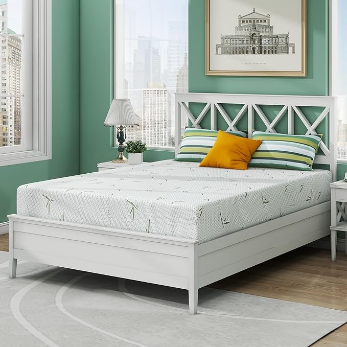 IULULU Twin Mattress, 5 Inch Green Tea Gel Memory Foam Mattress for Kids with Breathable Cover, Twin Mattress in A Box for Bunk Bed, Trundle Bed, Firm Support, CertiPUR-US Certified