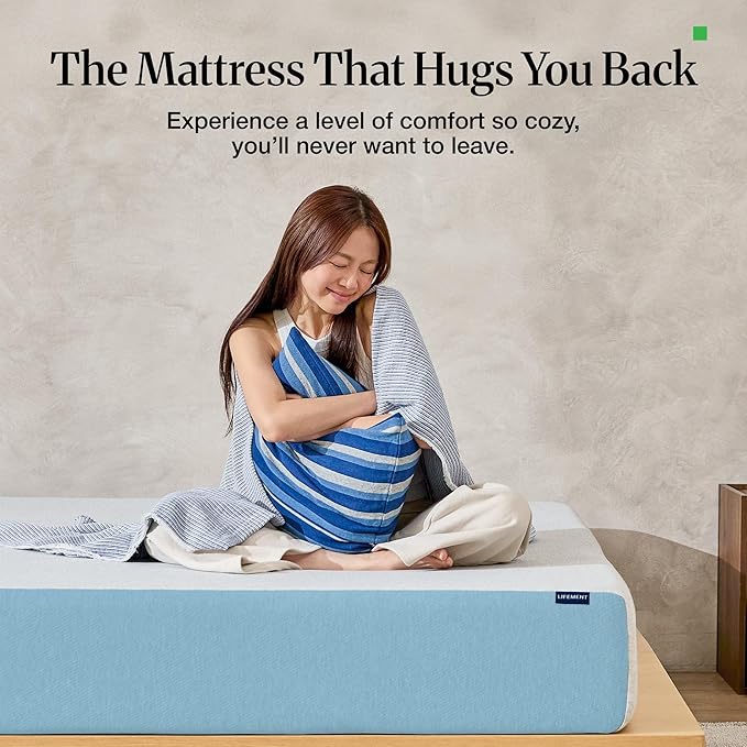 LIFEMENT King 10 Inch Cooling Green Tea Memory Foam Mattress in a Box | Medium Firmness, Fiberglass Free, CertiPUR-US & Oeko-TEX Certified Foam, 80''L x 76''W
