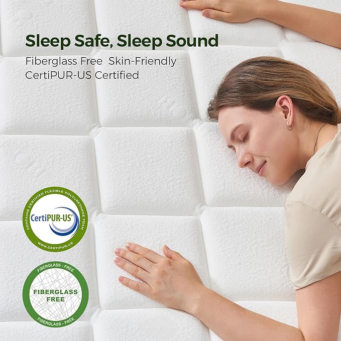Yantan 10 Inch Full Mattress: Medium Plush Hybrid Full Size Mattress with Memory Foam for Pressure Rrelief, Zoned Pocket Coils for Responsive Support, Full Bed Mattress in a Box, CertiPUR-US, 75"x54"