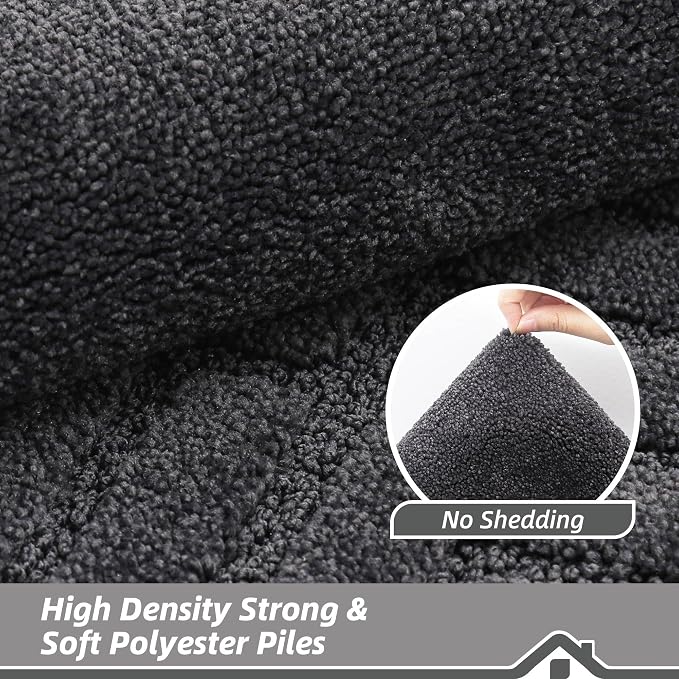 BEQHAUSE Door-Mat-Non-Slip Dirt Trapper Door Mats Low-Profile Front Door Mat Absorbent Floor Mats for Entryway Washable Mud Resistant Home Entrance Doormat, Dark Grey, 24"x60" - Image 5