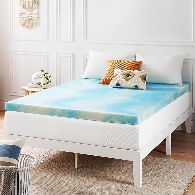 Best Price Mattress 3 Inch Swirl Gel AeroBreeze Cooling Air Flow Memory Foam Mattress Topper, Dorm Essentials, Queen
