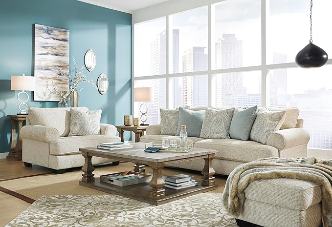 Signature Design by Ashley Monaghan Classic Upholstered Oversized Chair with Reversible Cushion, Beige