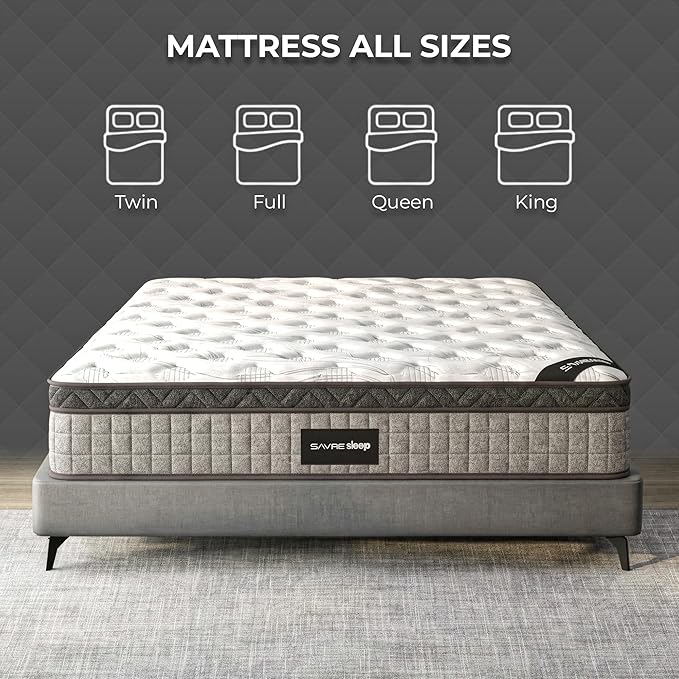 Sayre 12 Inch Queen Memory Foam Mattress in a Box – Premium Cooling Gel Foam, Pressure Relief, Motion Isolation, CertiPUR US & Oeko TEX Certified, Made in USA (80" L x 60" W x 12" Th)
