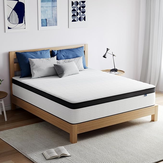 Avenco 14 Inch Queen Mattress in a Box, Medium Firm Hybrid Mattresses with Smarts™ Coil for Motion Isolation, Strong Edge Support, CertiPUR-US Certified