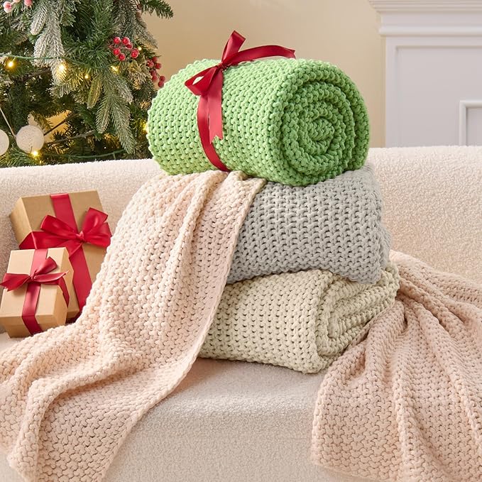 BEDELITE Chunky Cable Knit Throw Blanket, Acrylic Chunky Knitted Blankets, Super Soft Cozy Woven Pink Twin Blanket for Sofa Couch Bed Room Home Decor, Gift for Women, 60"x80"