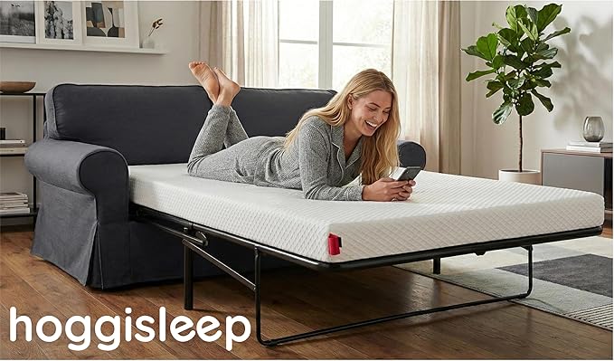 Queen, 4.5 Inch Sleeper Sofa Bed Mattress - 60x72, Aquasoft Memory Foam, Medium Firm, Breathable Diamond Soft Cover Fabric, Certified Only Safe Foams, Bed in a Box Mattress - Made in USA