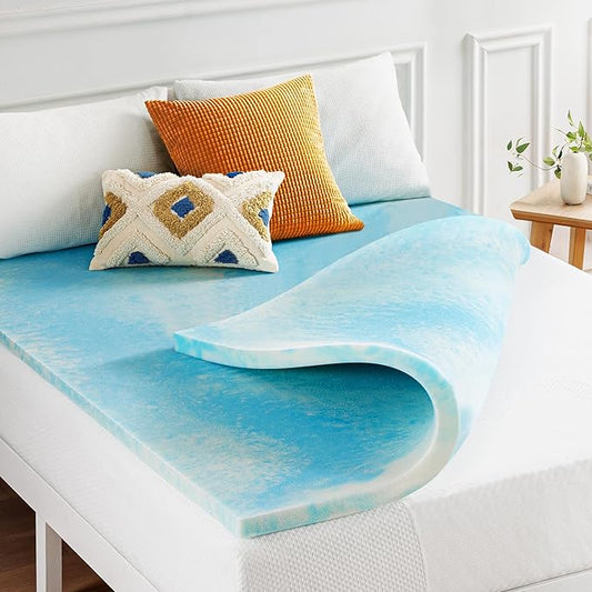 Best Price Mattress 2 Inch Swirl Gel AeroBreeze Cooling Air Flow Memory Foam Mattress Topper, Dorm Essentials, Queen