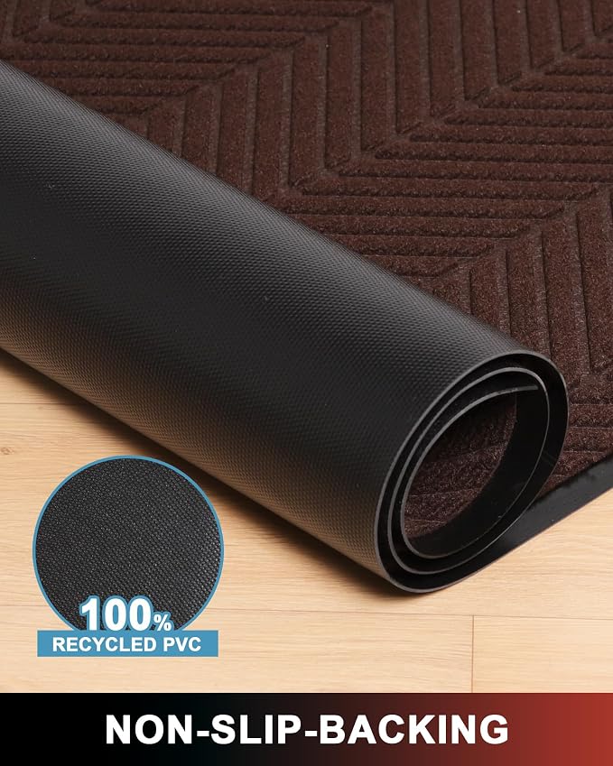 Front Door Mat Indoor Outdoor Entrance, 3' x 5' Heavy Duty Doormat for Entryway, Absorbent Low Profile Welcome Mats Non-Slip, Trap Dirt Durable Mats for Home, Patio, Garage - Image 3