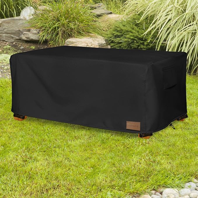 Waterproof Outdoor Coffee Table Cover,Rectangular Patio Small Side Table Cover,Outdoor Table Covers Rectangle Waterproof,48 x 28 x 16 inch -Black - Image 6