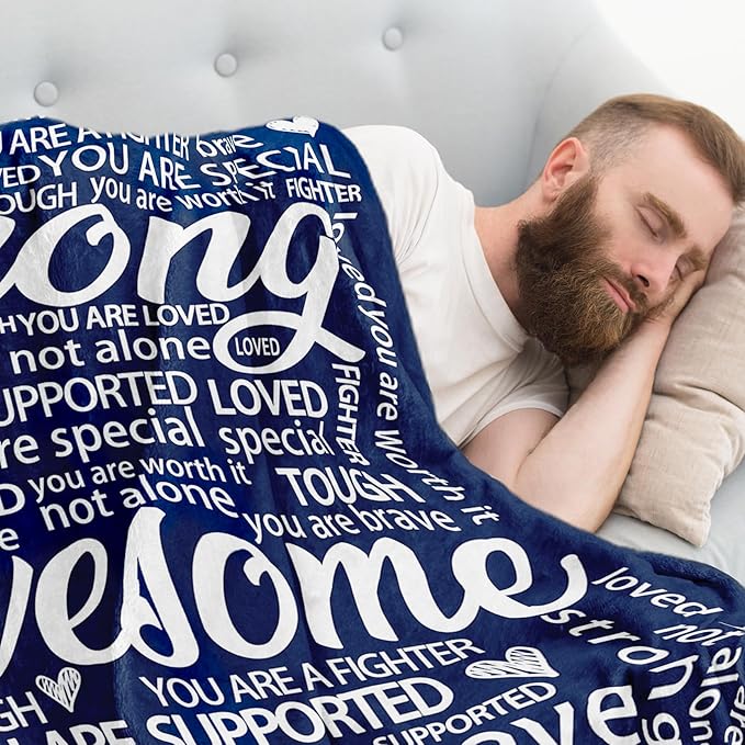 Blanket Gifts for Women Men - Get Well Blanket, Inspirational Gifts for Him Her, Feel Better After Surgery Present, Thinking of You Gift for Boyriend Dad Husband 80'' x 60''