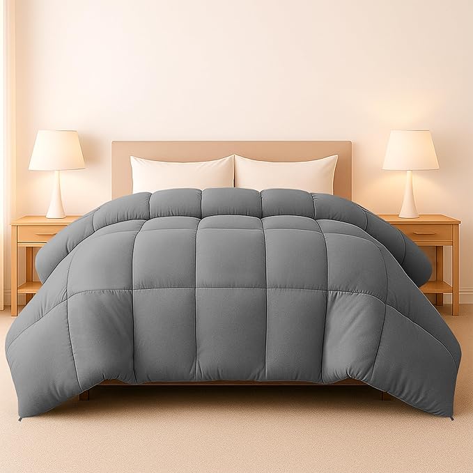 LUX Décor Twin Comforter – 92x68 Ultra-Soft Down Alternative Duvet Insert with Corner Tabs & Box Stitching, Hotel Quality Plush Microfiber Bedding, Oeko-TEX Certified - White