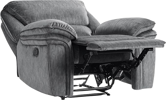 Lexicon Braddock Wall-Hugger Manual Reclining Living Room Set, 3-Piece, Gray