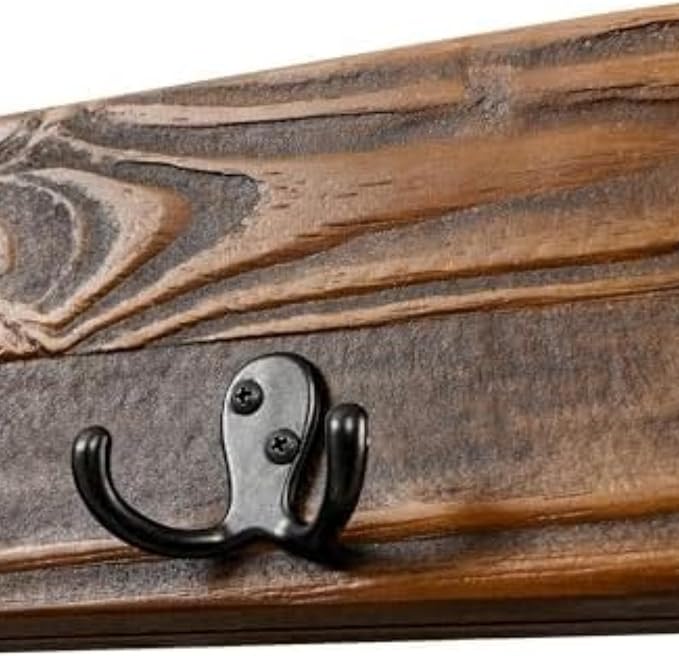 Alaterre Furniture Pomona Entryway Coat Hook – Modern Rustic 48-Inch Wall Mounted Coat Rack with 6 Hooks – Solid Wood and Space Saving for Jackets, Scarves & Bags in Mudroom or Hallway (Rustic Brown) - Image 7