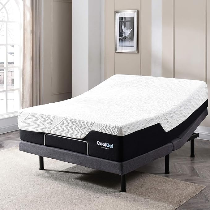 COOL GEL 10 Inch California King Memory Foam Mattress Medium Firm, King Size Memory Foam Mattress Cooling, Made in the USA, 10" Depth with Pressure Relief, CertiPUR-US Certified, CoolGel Bed
