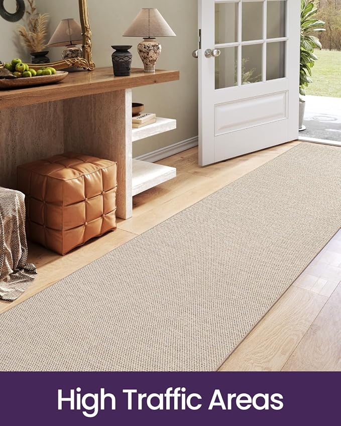 DEXI Hallway Runner Rug 2'x6', Non Slip Rubber Backed Runners Carpet, Ultra Thin Entryway Rugs Indoor for Kitchen Hallway Entrance Bedroom, Beige - Image 8