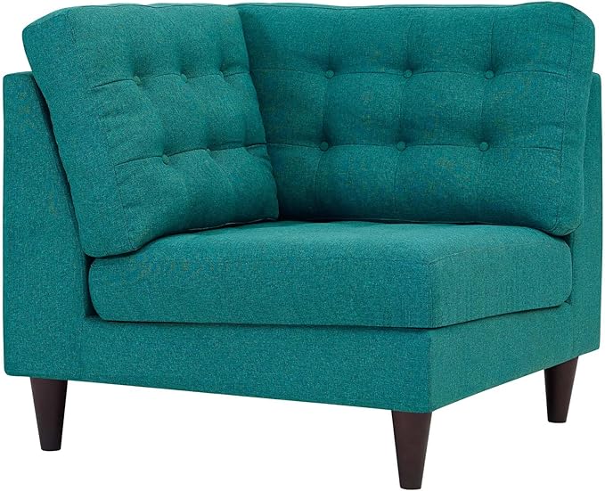 Modway EEI-2610-TEA Empress Upholstered Fabric Corner Sofa Teal