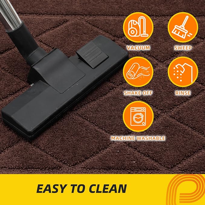 JSEI Dirt Trapper Door Mat 36"x60", Non-Slip Washable Entryway Mats, Dog Door Mat, Stain Resistant and Absorbent Floor Mats, Low Profile Welcome Mat for Front Back Door, Brown - Image 5