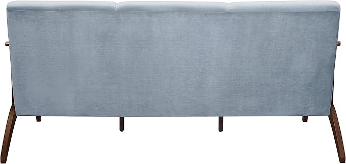 Lexicon Savry 73" W Fabric Wood Arm Sofa, Blue Gray