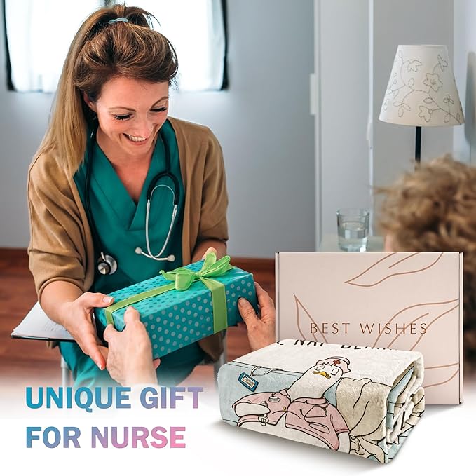 Nurses Week Gifts for Women/Men, Cute Nurses Appreciation Gifts - Soft LPN RN Nurse Blanket, Nursing Student Graduation Gift Flannel Throw Blanket 60" X 50"