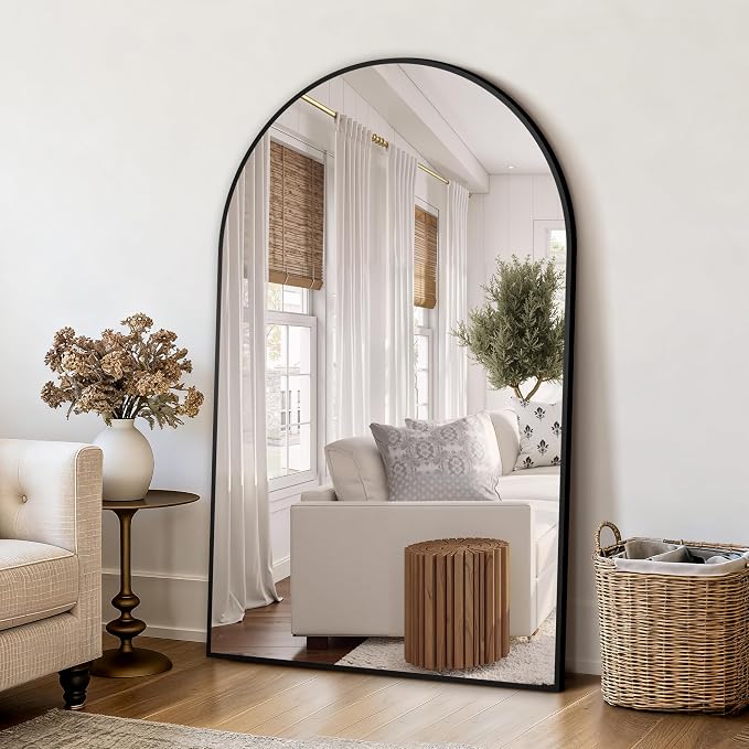 Arched Wall Mirror for Bathroom,Mirrors for Wall,35"x55",Vanity Mirror for Bedroom Dresser, Entryway, Living Room, Metal Frame,Hanging or Leaning Against(Black) - Image 5