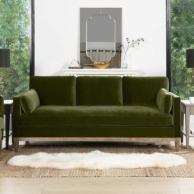 Jennifer Taylor Home Knox 84" Modern Farmhouse Performance Velvet Living Room Sofa Couch
