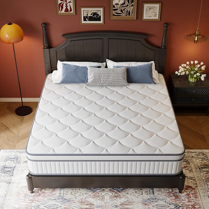 Gsleepee Queen Mattress, 14 Inch Queen Size Mattresses in a Box, Soft & Comfortable Hybrid with Gel Memory Foam and Pocketed Springs for Motion Isolation & Enhanced Support, CertiPUR-US Certified