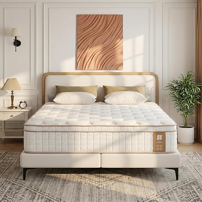 Profus Full Mattress, 12 Inch Full Size Mattress, Memory Foam Mattress Medium Firm, Individual Pocket Coils for Motion Isolation & Edge Support, CertiPUR-US Certified, Hybrid Mattress in a Box