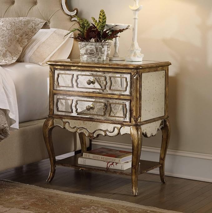 Hooker Furniture Bedroom Sanctuary Mirrored Leg Nightstand-Bling - Image 2