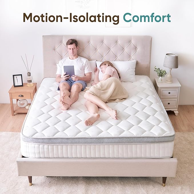 ETONEX 12 Inch King Size Mattress Cooling Gel Memory Foam and Pocket Spring Hybrid Mattress in a Box Medium Firm CertiPUR-US Certified Foam (King, 12in)