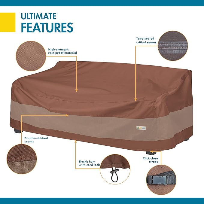 DUCKCOVERS Ultimate Waterproof 93 Inch Patio Sofa Cover, Patio Furniture Covers - Image 5