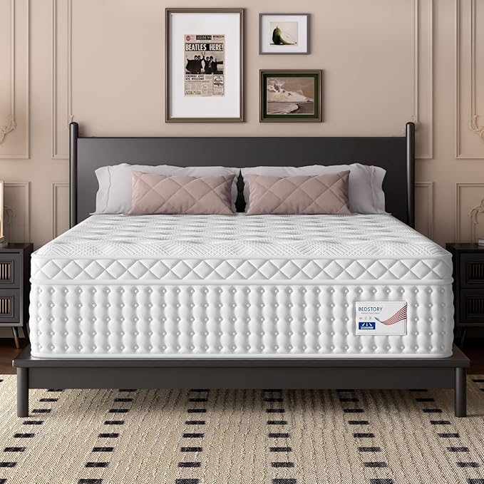 BedStory Upgrade 14 Inch Firm Queen Size Mattress, Luxury Hybrid Mattress for Pressure and Pain Relief, Signature Collection Deep Sleep Mattresses, 10 Years Warranty, 365 Nights Trial