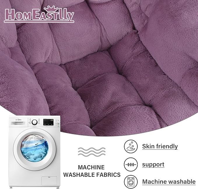 Lazy Chair with Ottoman, Reading Chair with a Pillow, Leisure Sofa Armchair with Ottoman, Large Accent Chair for Bedroom, Living Room, Dorm Room, Plush Purple