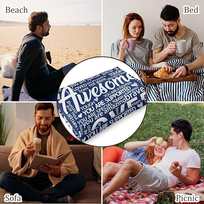 Blanket Gifts for Women Men - Get Well Blanket, Inspirational Gifts for Him Her, Feel Better After Surgery Present, Thinking of You Gift for Boyriend Dad Husband 80'' x 60''