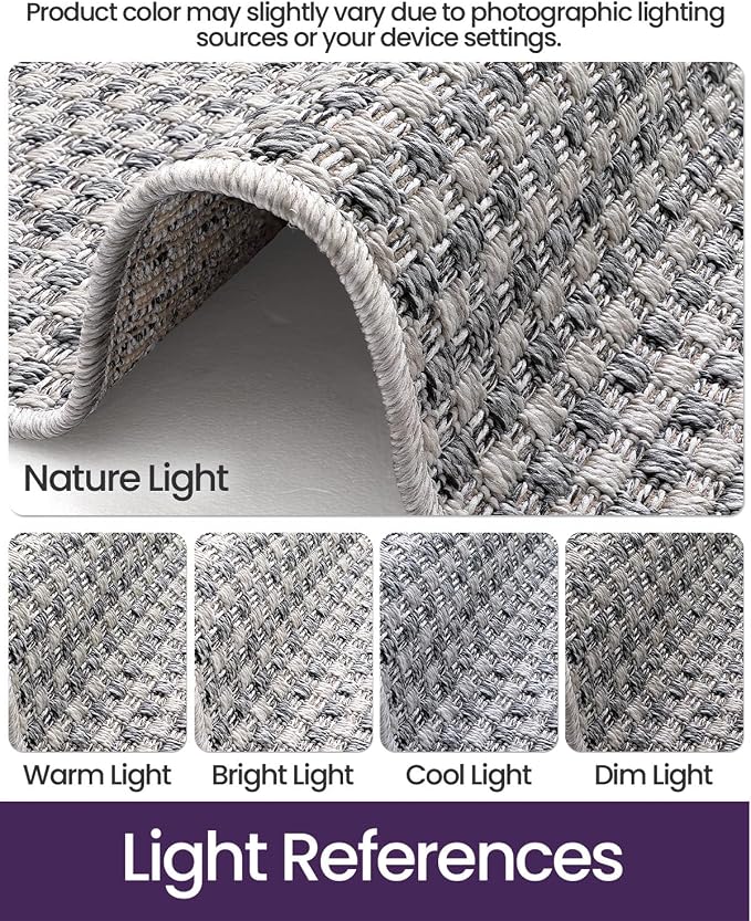 DEXI Dirt Trapper Door Mat, 31x48 Washable Doormat, Dirt Resistant and Absorbent, Easy Clean Low-Profile Floor Rugs for Entryway, Front Door, and Inside Entrance, Checkered Grey - Image 5
