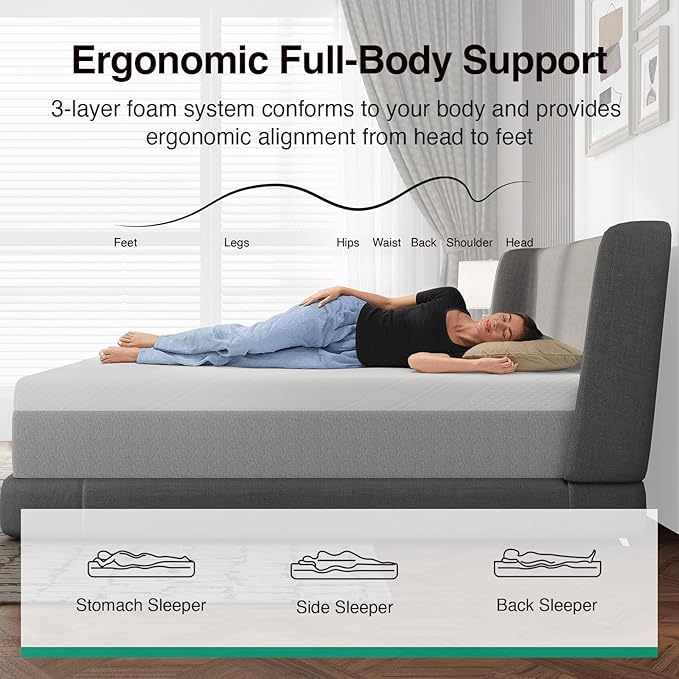 Novilla Bliss Cooling King Mattress, 12 Inch Gel-Infused Memory Foam Mattress King Size in a Box with Cool-Touch Nylon Cover, Pressure Relief & Body Support with CertiPUR-US Certified Foam