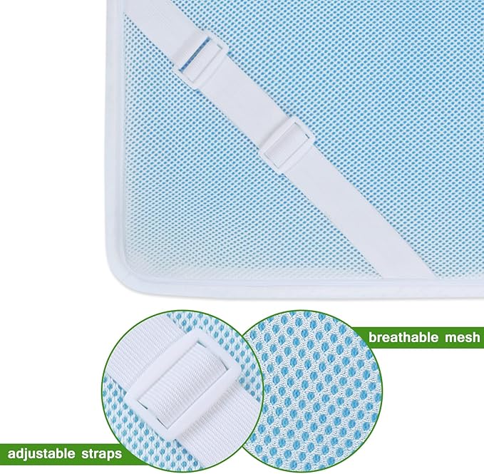 3 Inch Mattress Topper Cover King Size (Only Cover) Cooling Rayon Zippered Cover for Mattress Topper with Adjustable Straps for Latex Memory Foam Mattress Cover