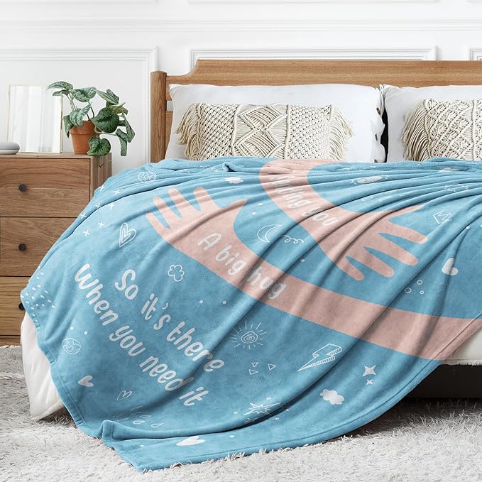 Afterprints Get Well Gifts for Women Men, Hug/Healing Blanket, Thinking of You/Cancer Care/Sympathy/After Surgery Gifts for Friends, Sister, Coworkers, Soft Throw Blankets 50'' x 60''