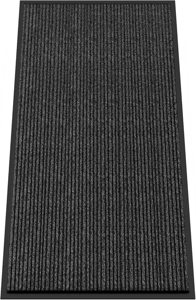 Kuyal Front Door Mat, 3'x6' Indoor Outdoor Entrance Mat, Commercial Floor Mats Inside Outside Entrance, Heavy Duty Durable Welcome, Rubber Backing Non Slip Outdoor Mats for Entryway,Black by Kuyal