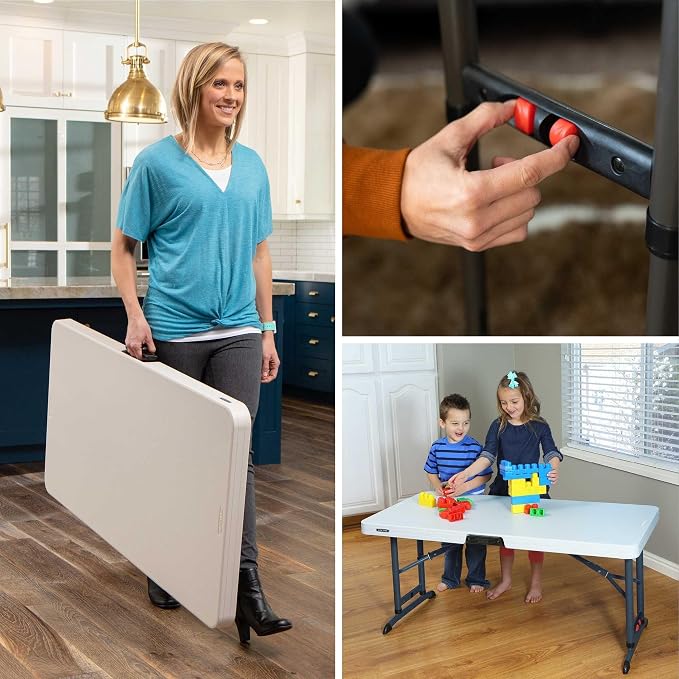 LIFETIME 80387 4-Foot Commercial Adjustable Folding Table, Almond - Image 9