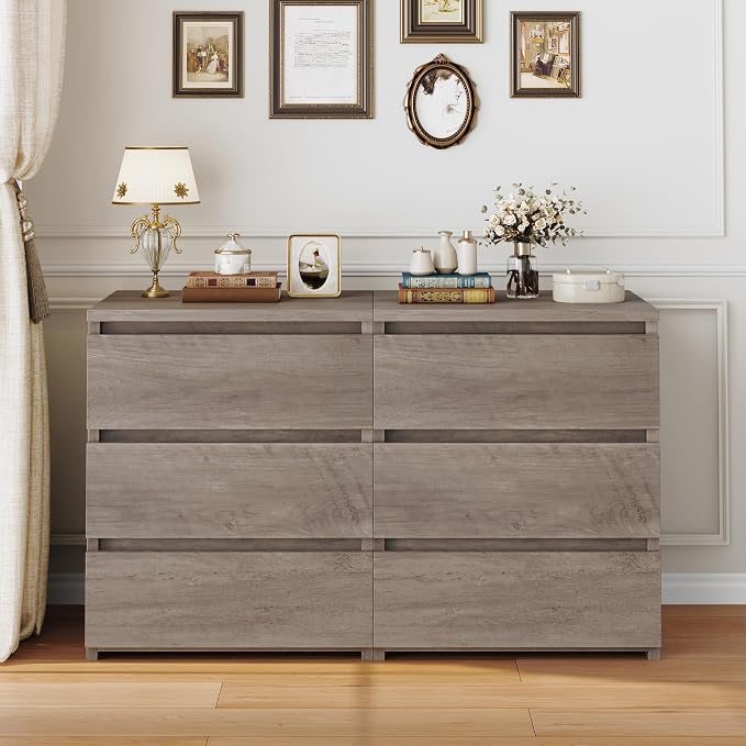 FOTOSOK Nightstand Set of 2 Nightstand with 3 Drawers, Bedside Table Night Stand for Bedroom with Cut-Out Handle, Sofa Side Table 3 Drawer Nightstand for Bedroom, 17.7W*15D*21.7H, Ash Grey - Image 6